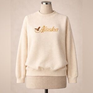 Vintage Andrew Rohan “Alaska” 100% Cotton Crewneck Sweater Made in USA Small USA